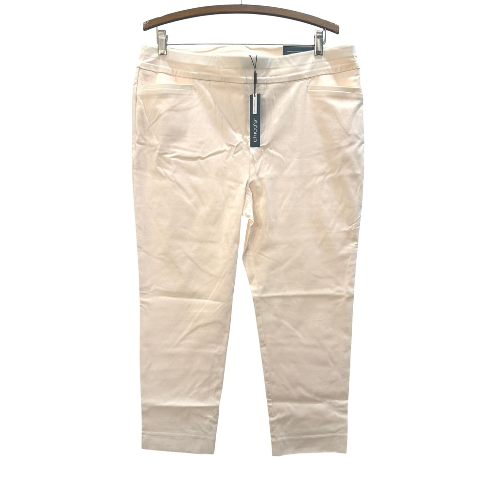 Chico's So Slimming Brigitte Slim Leg Ankle Pants English Cream 2.5P US 14P NEW